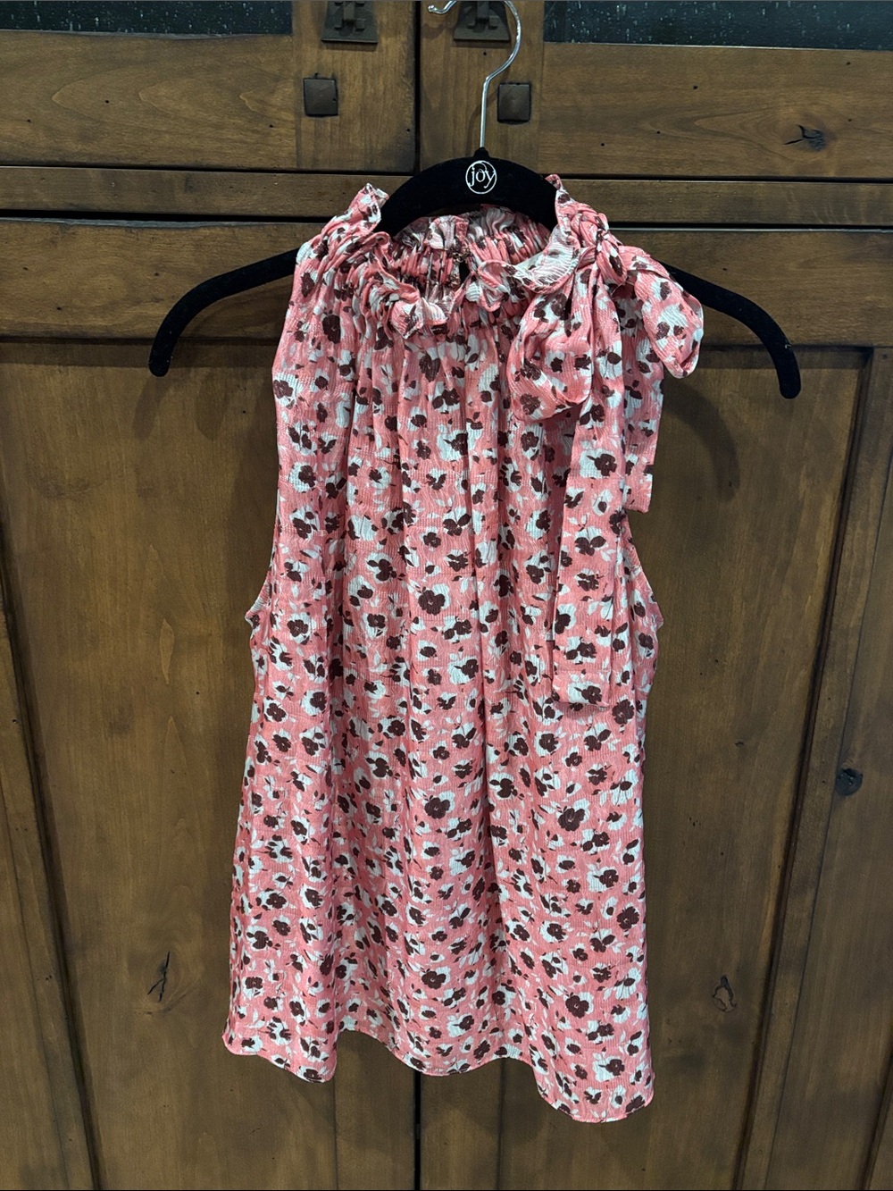 Ramy Brook Pink Floral Tie-Neck Sleeveless Top